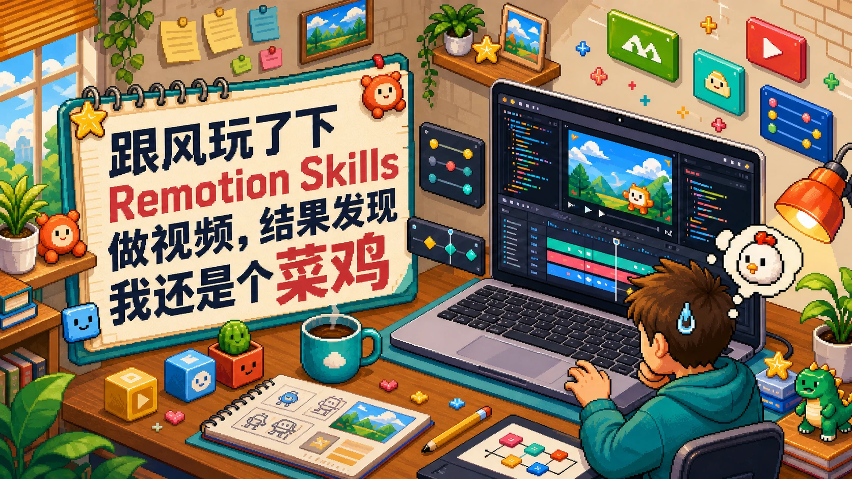 跟风玩了下 Remotion Skills 做视频，结果发现我还是个菜鸡